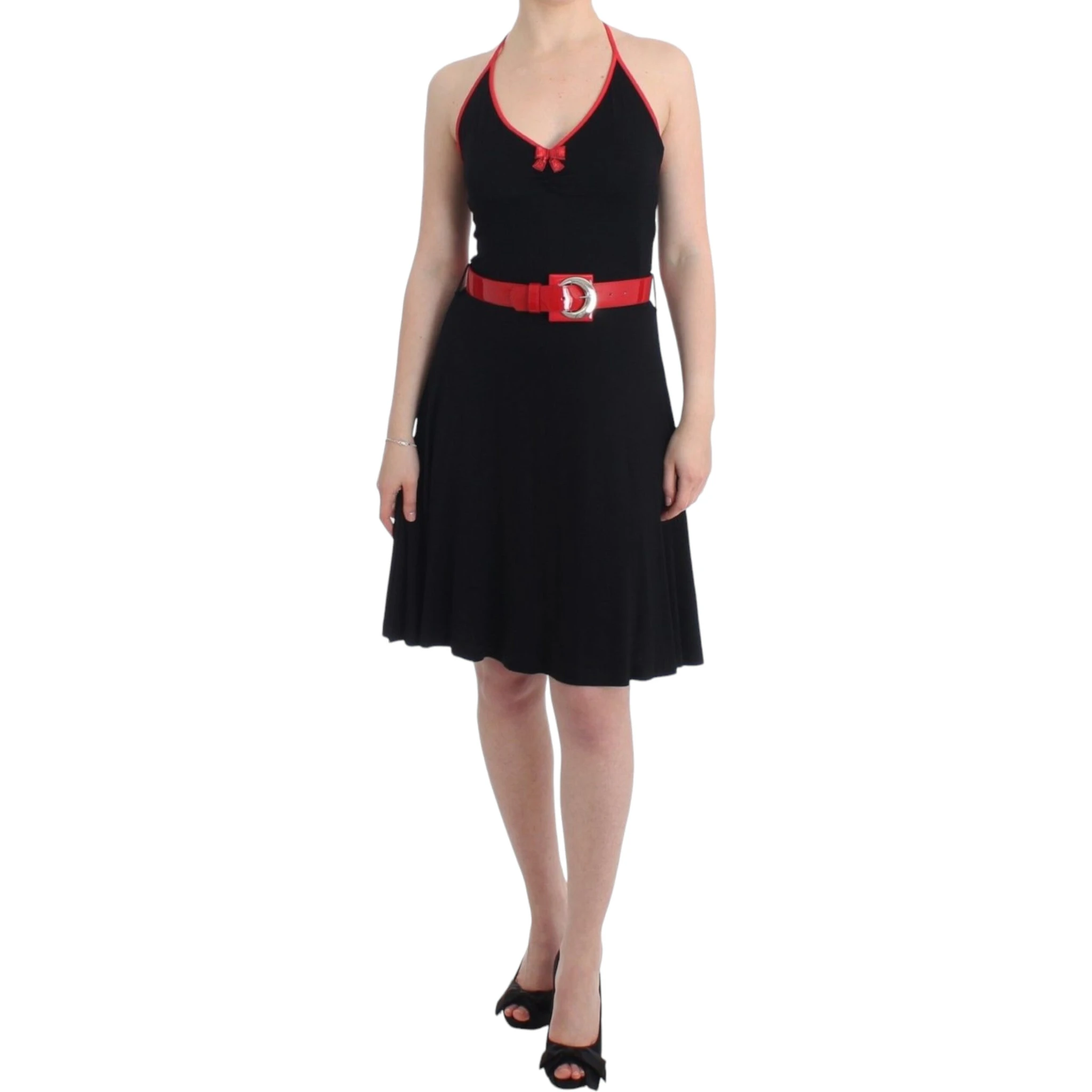 Black belted palladio dress