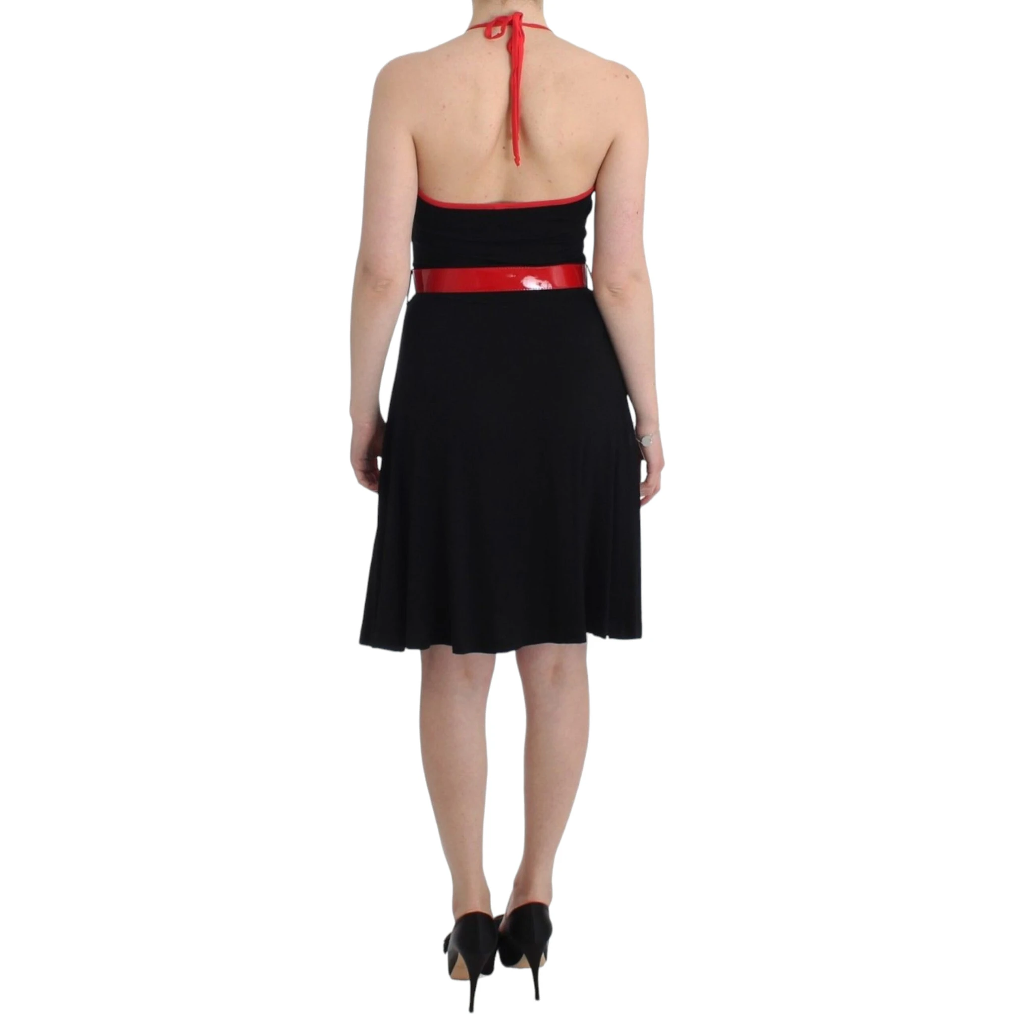 Black belted palladio dress