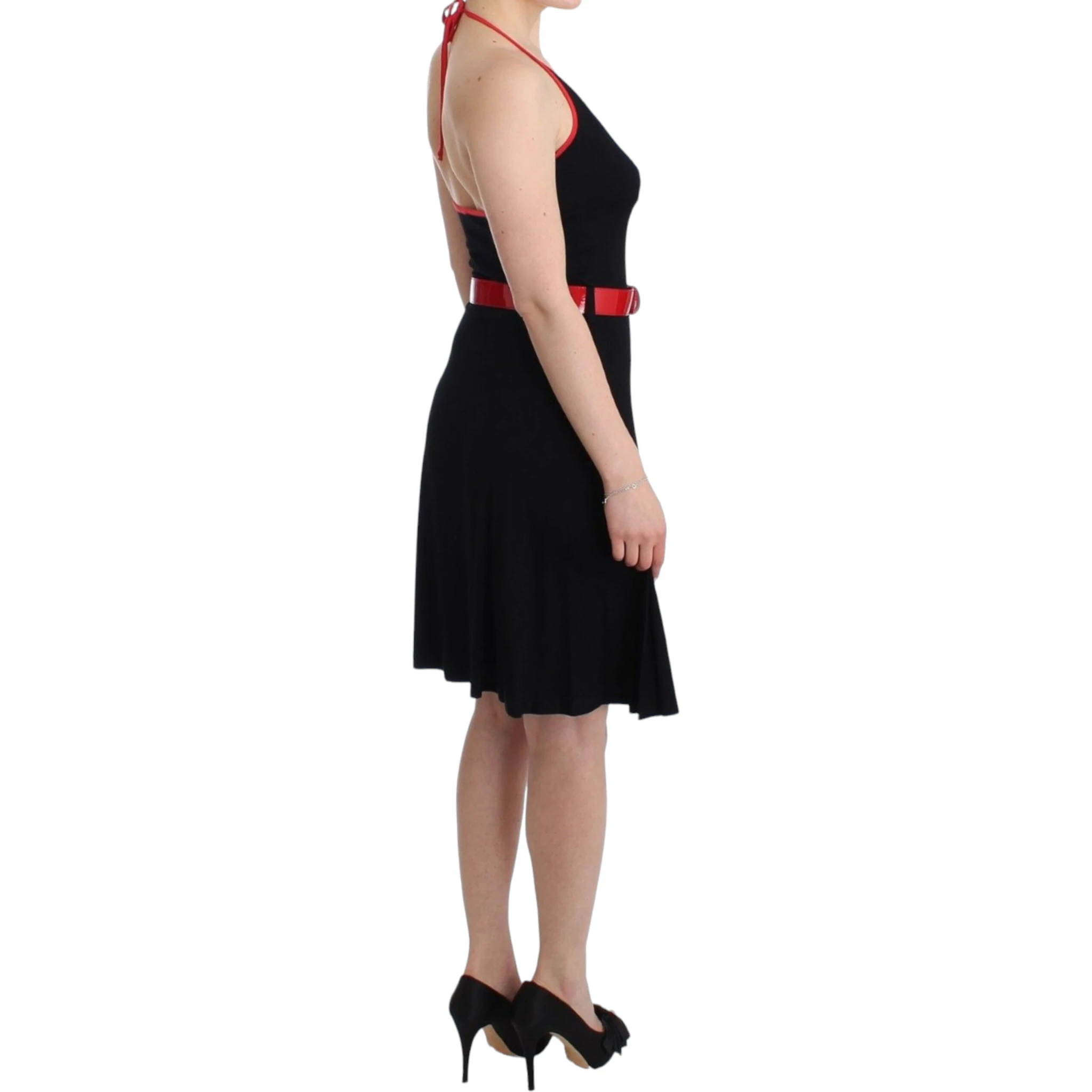 Black belted palladio dress