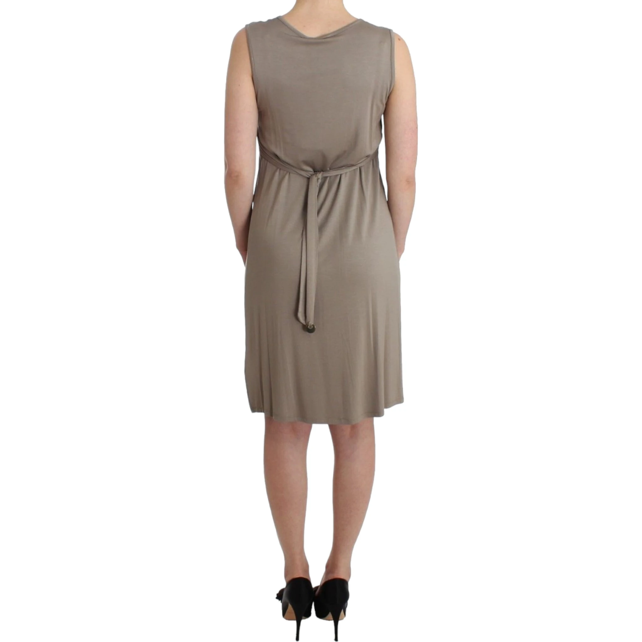 Khaki studded sheath dress