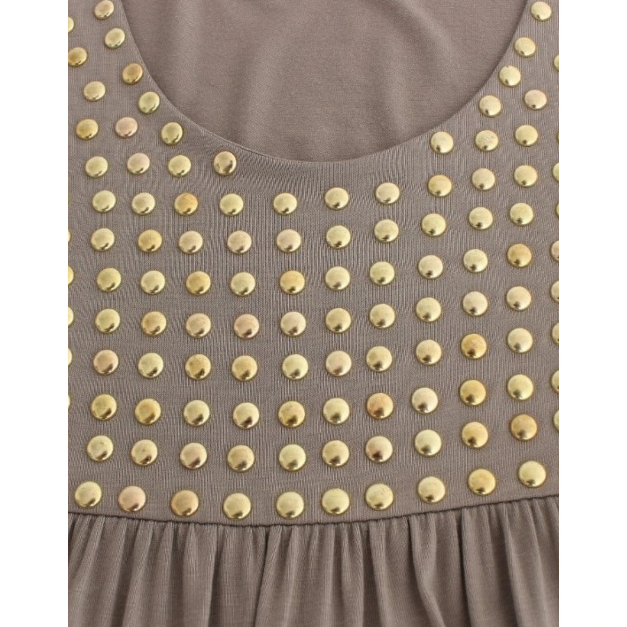 Khaki studded sheath dress
