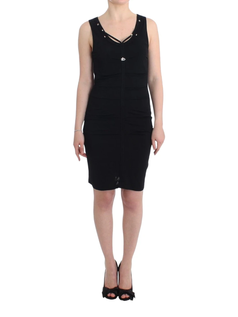 Black pencil sheath dress