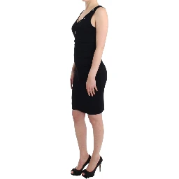 Black pencil sheath dress