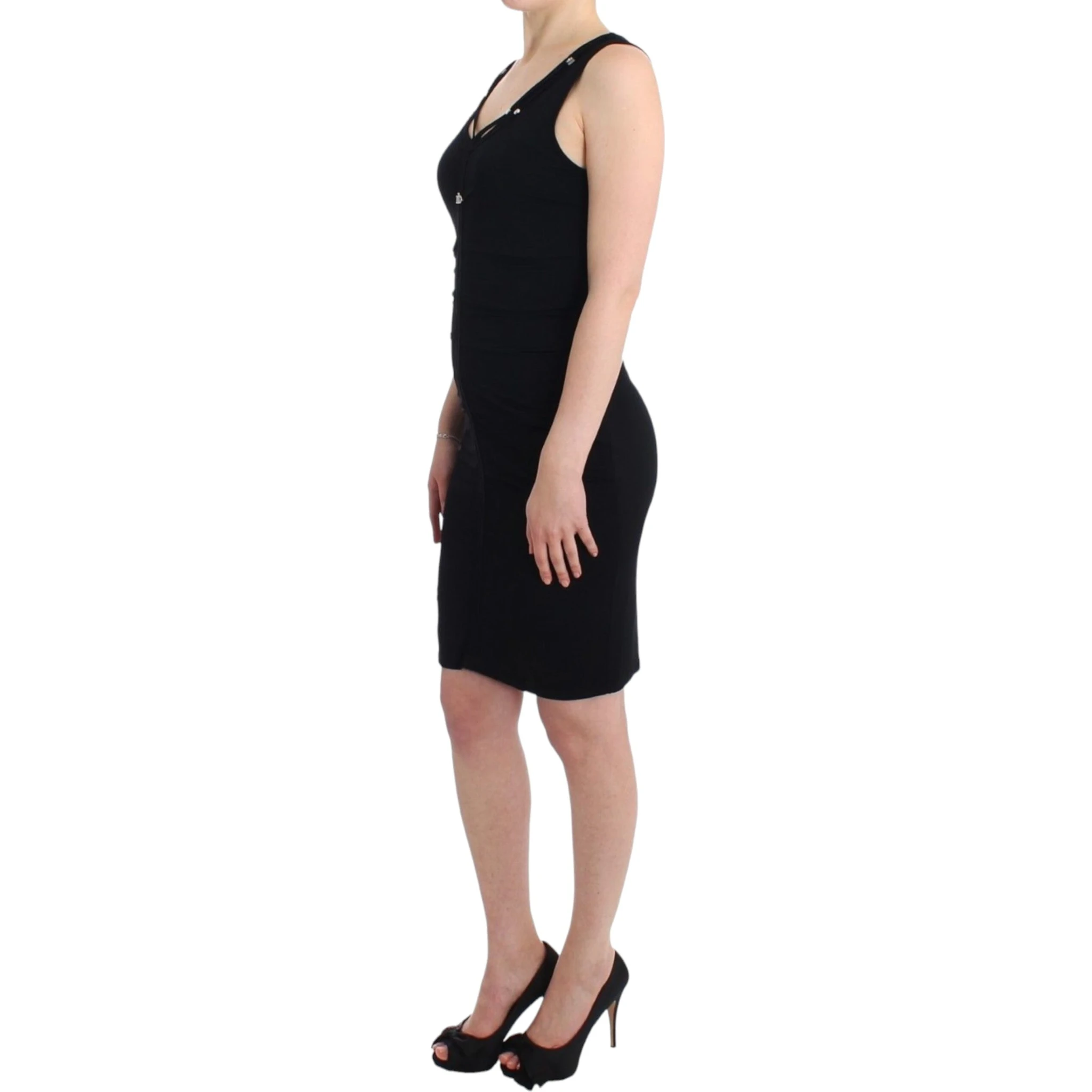 Black pencil sheath dress