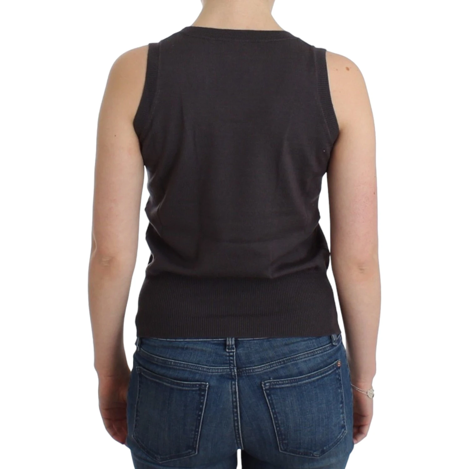Brown knit tank top