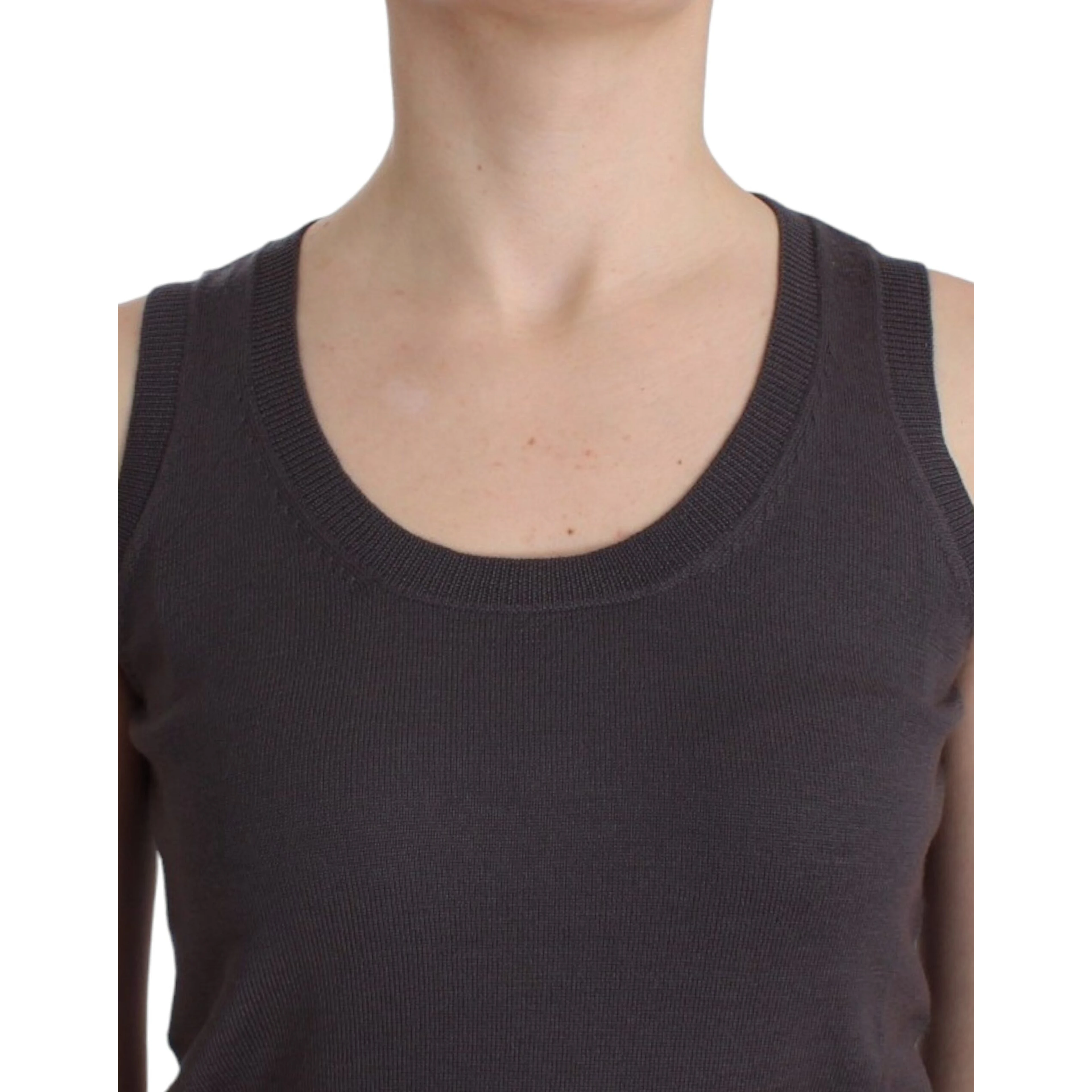 Brown knit tank top