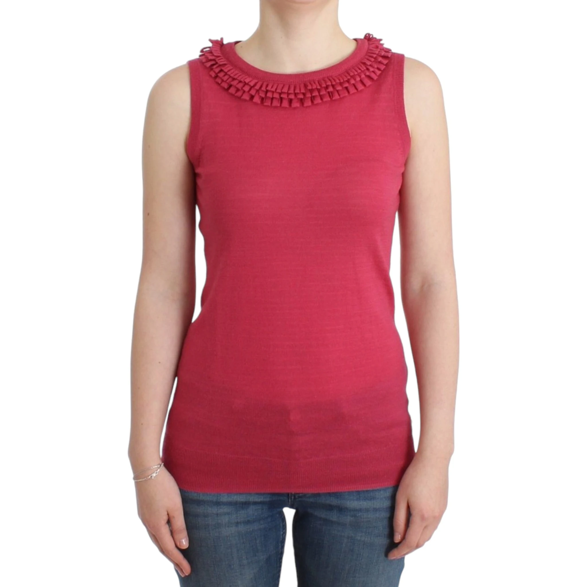 Pink wool knit top