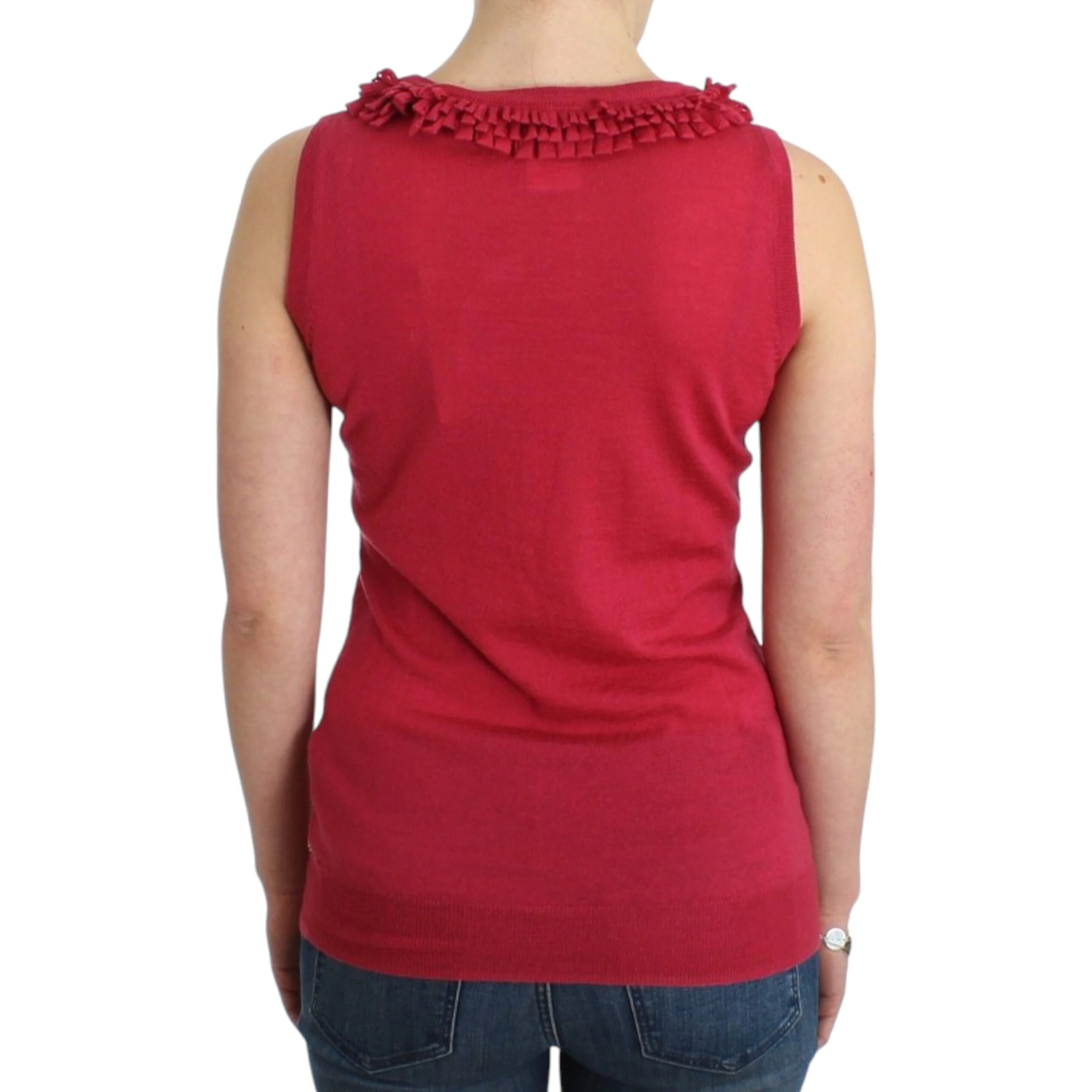Pink wool knit top