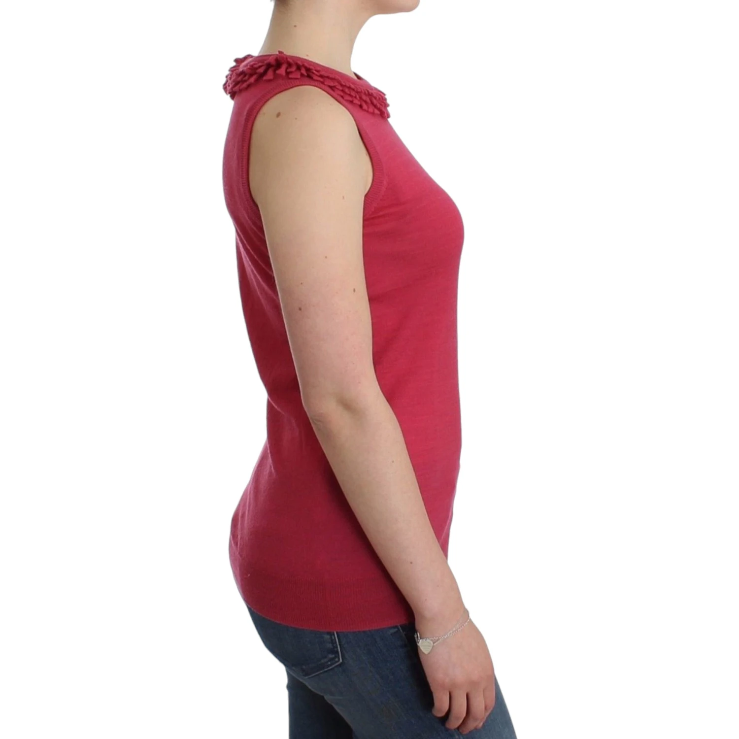 Pink wool knit top