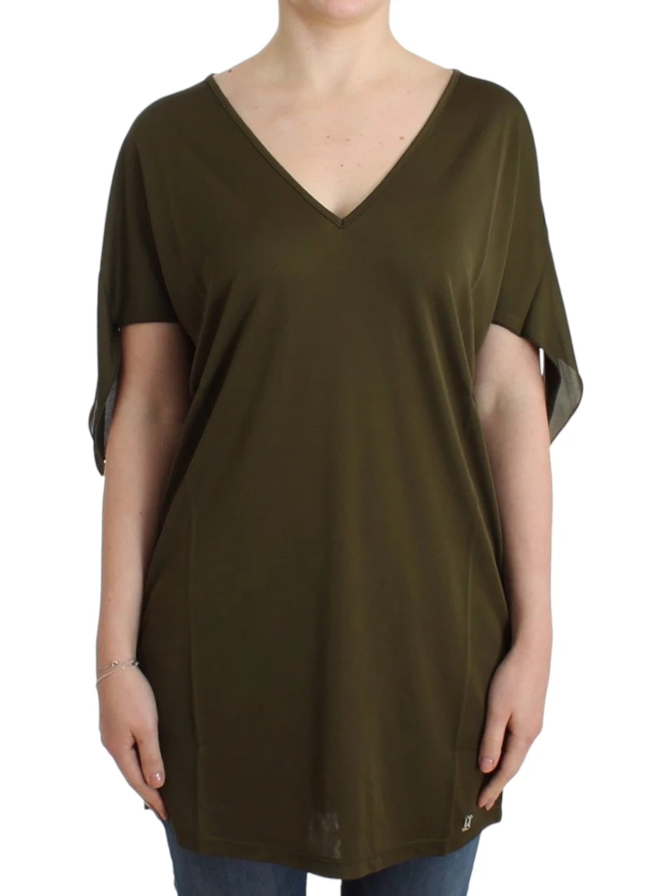 Green shortsleeved blouse top