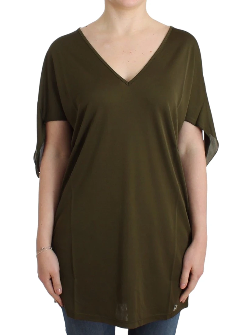 Green shortsleeved blouse top