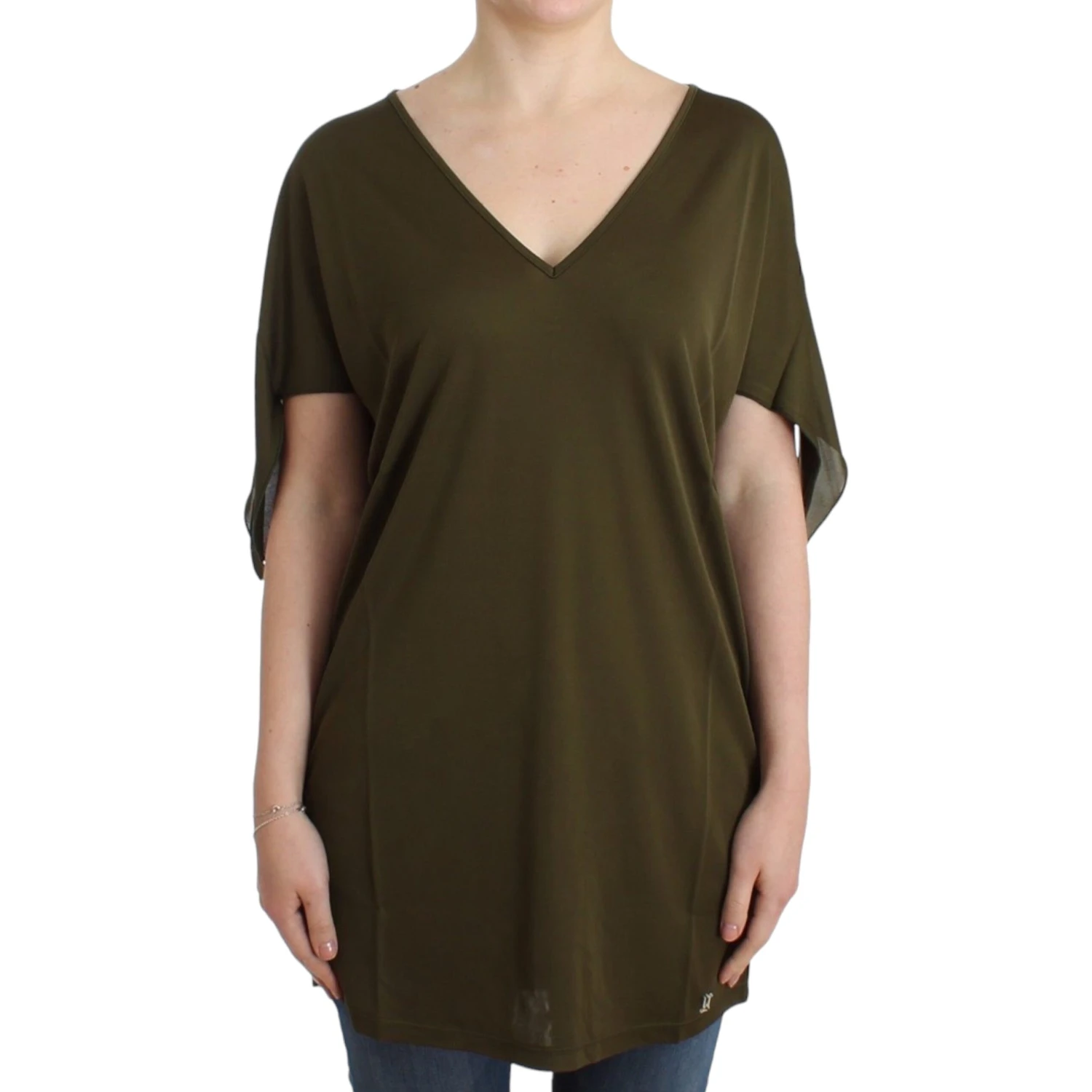 Green shortsleeved blouse top