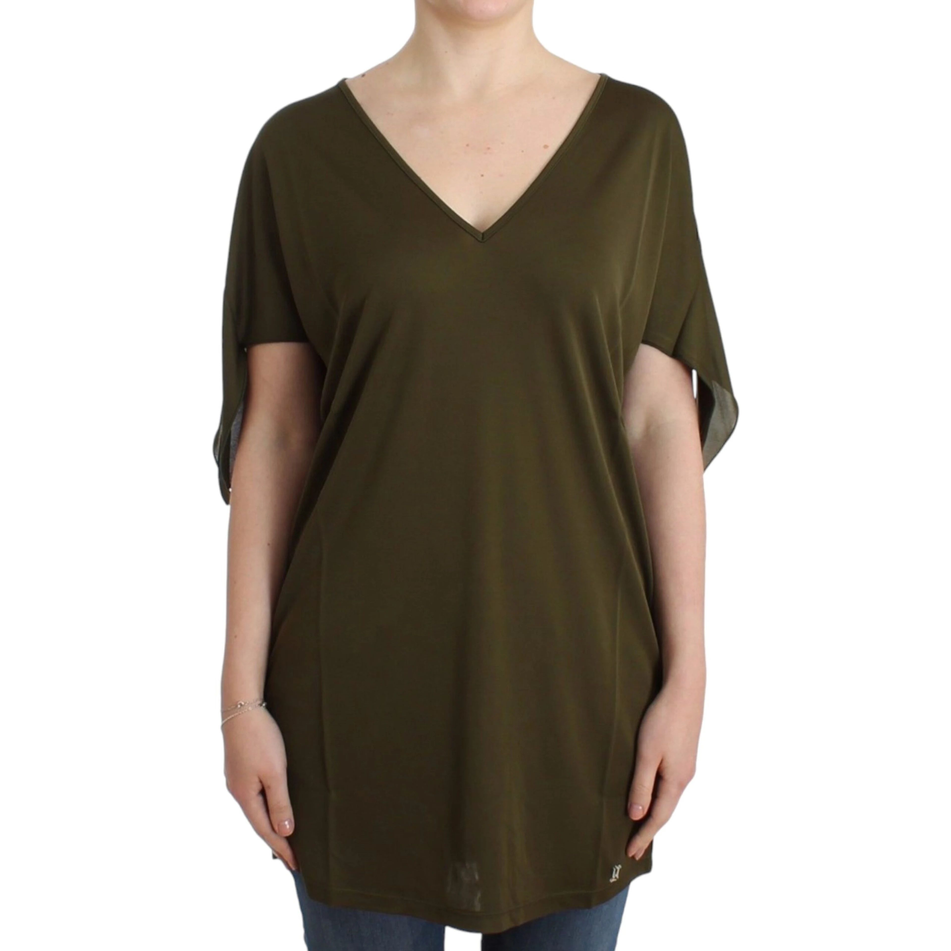 Green shortsleeved blouse top