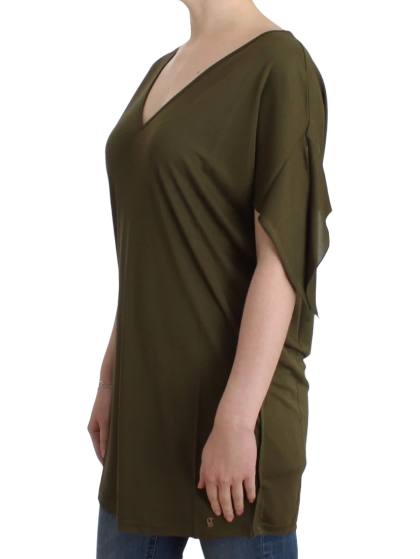 Green shortsleeved blouse top