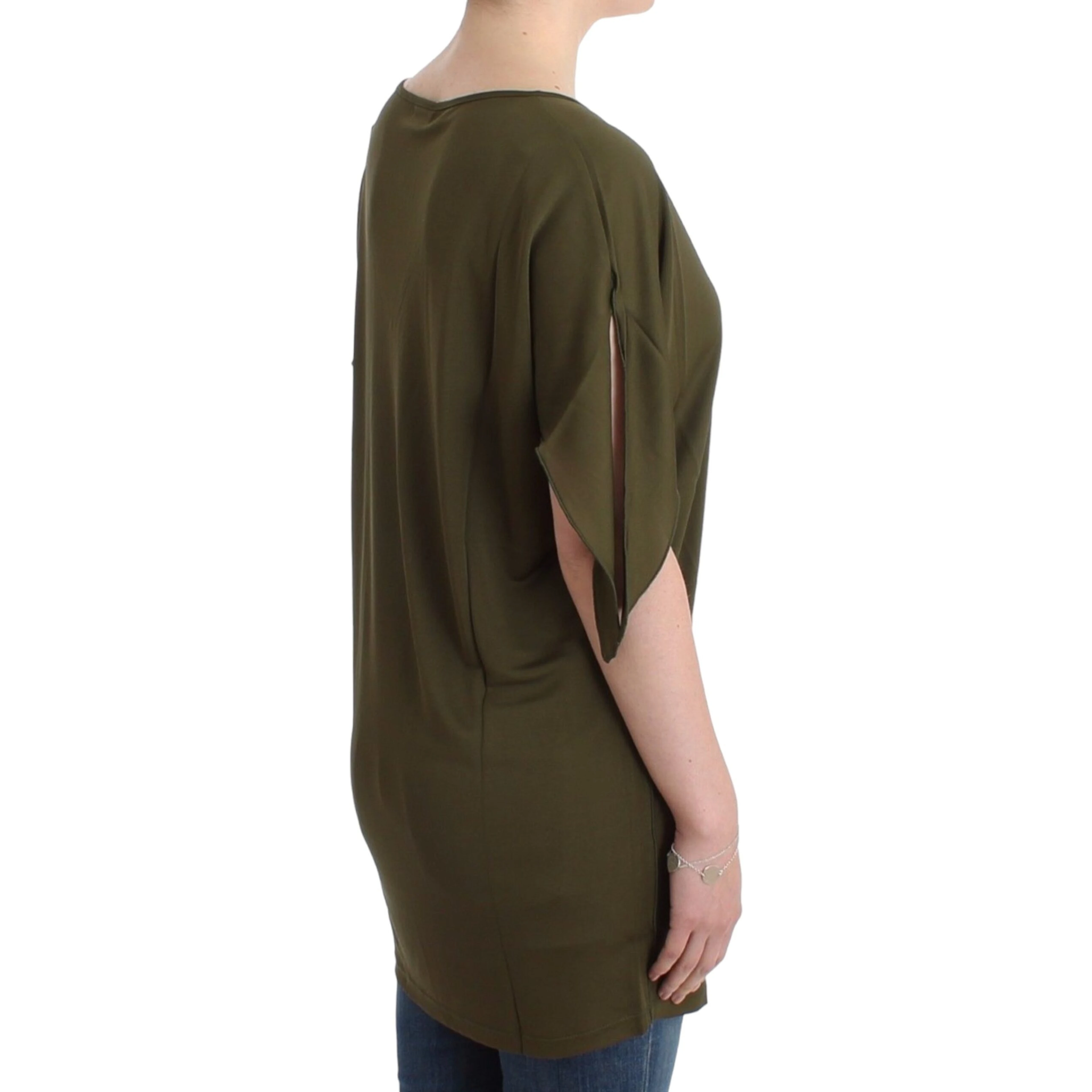 Green shortsleeved blouse top