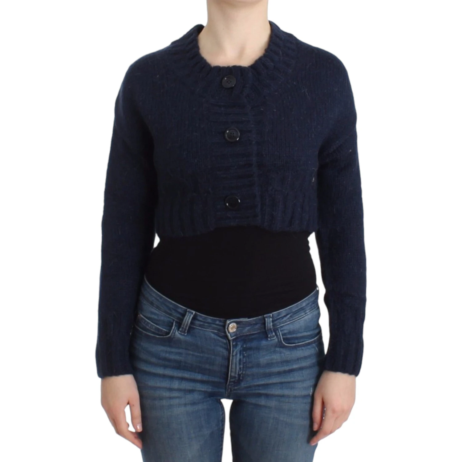 Cropped Cardigan In Blue