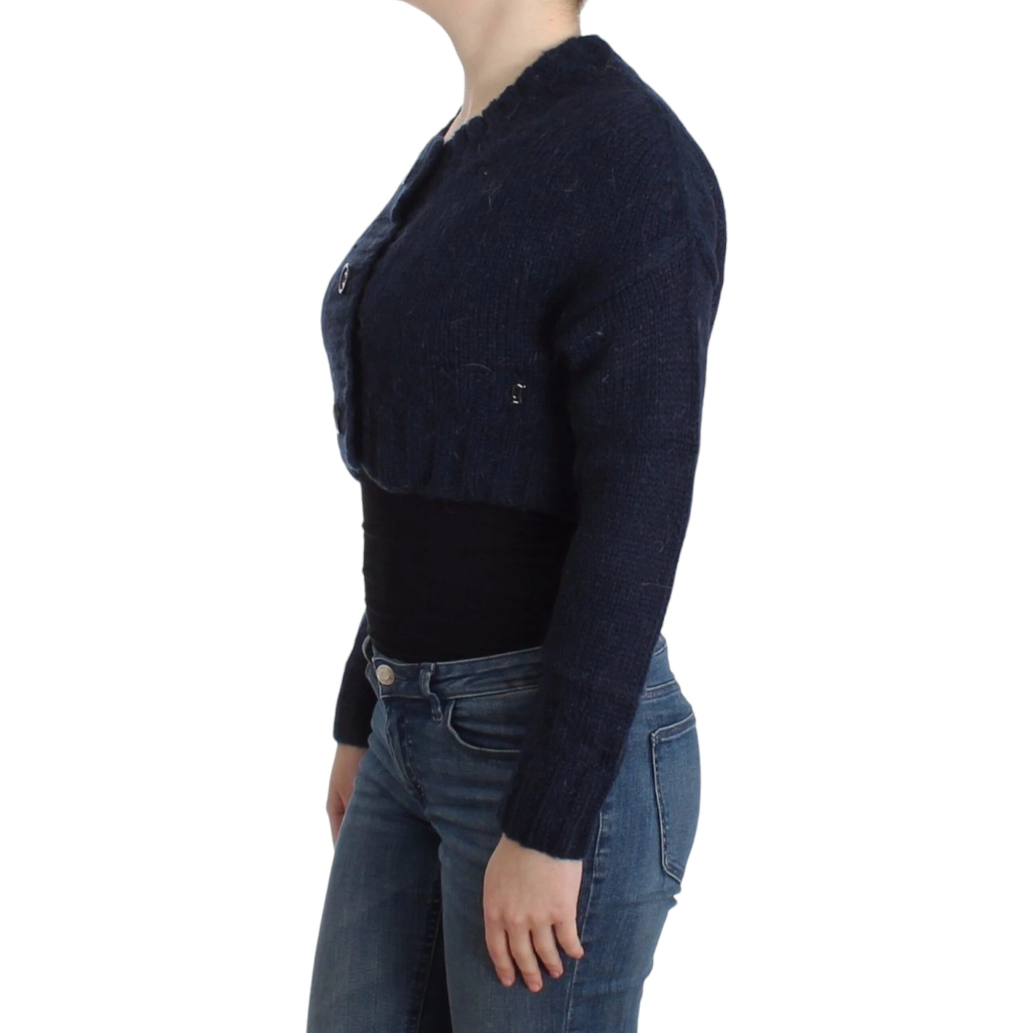 Cropped Cardigan In Blue