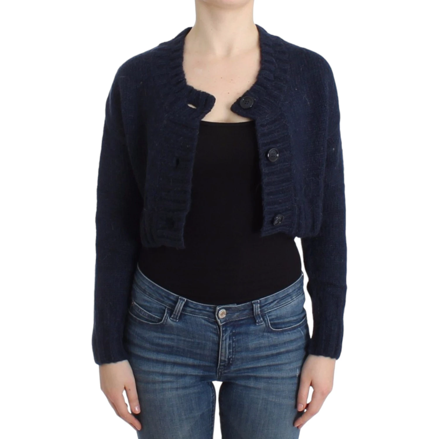Cropped Cardigan In Blue