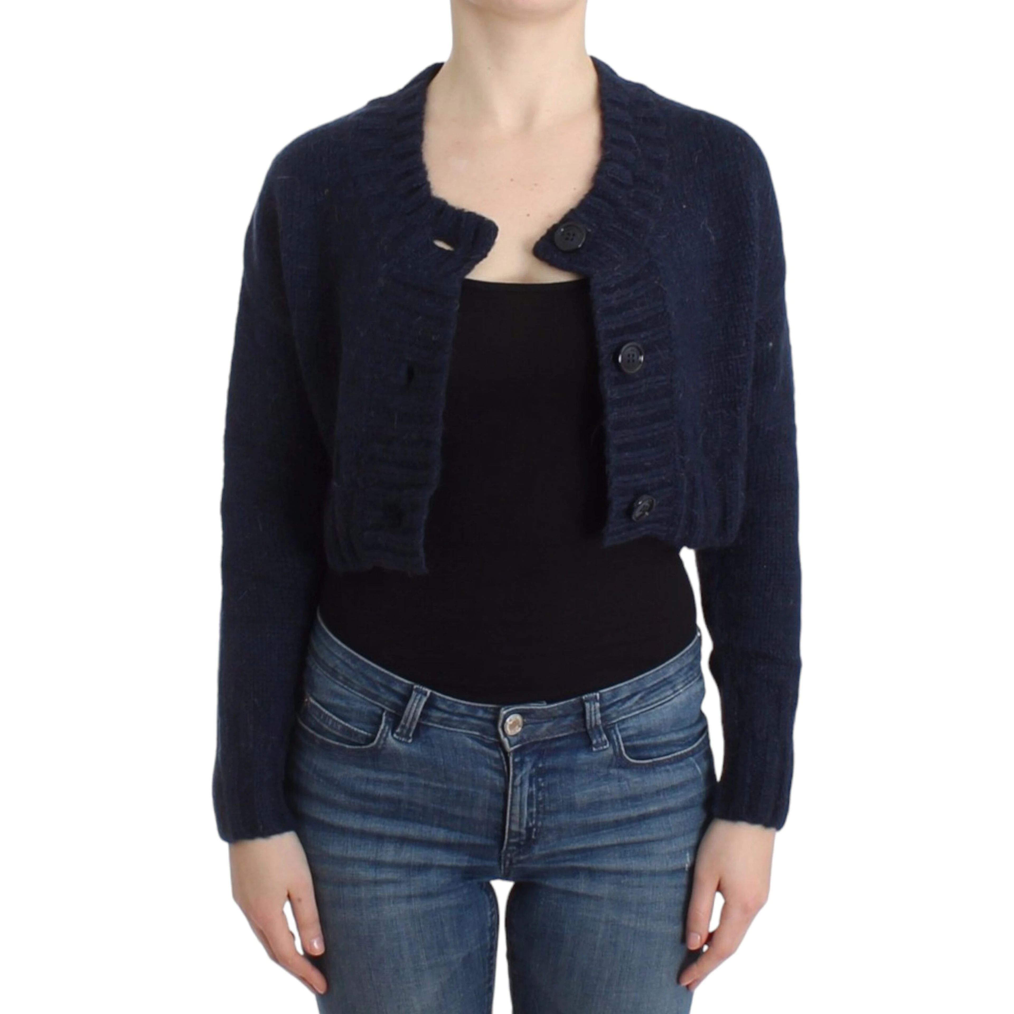 Cropped Cardigan In Blue