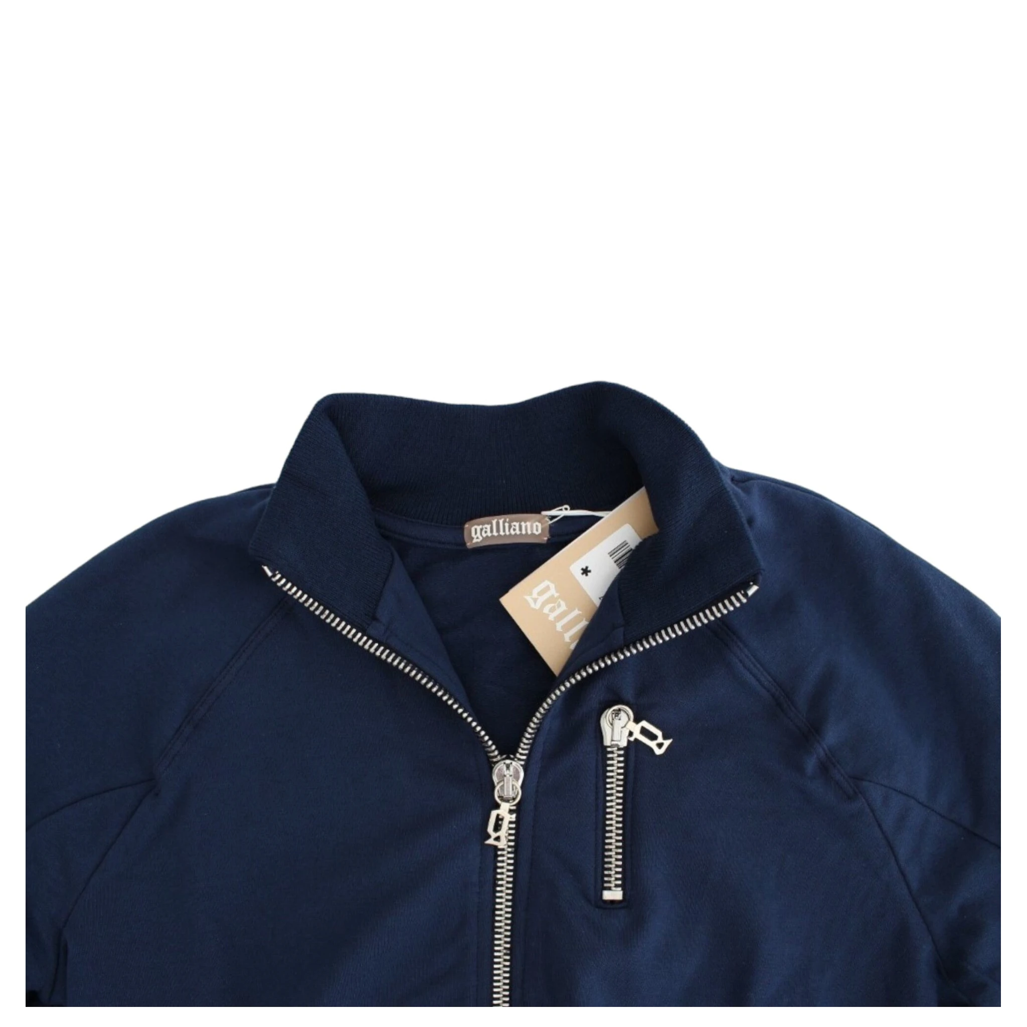 Blue zip cotton cardigan