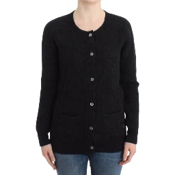 Black wool cardigan