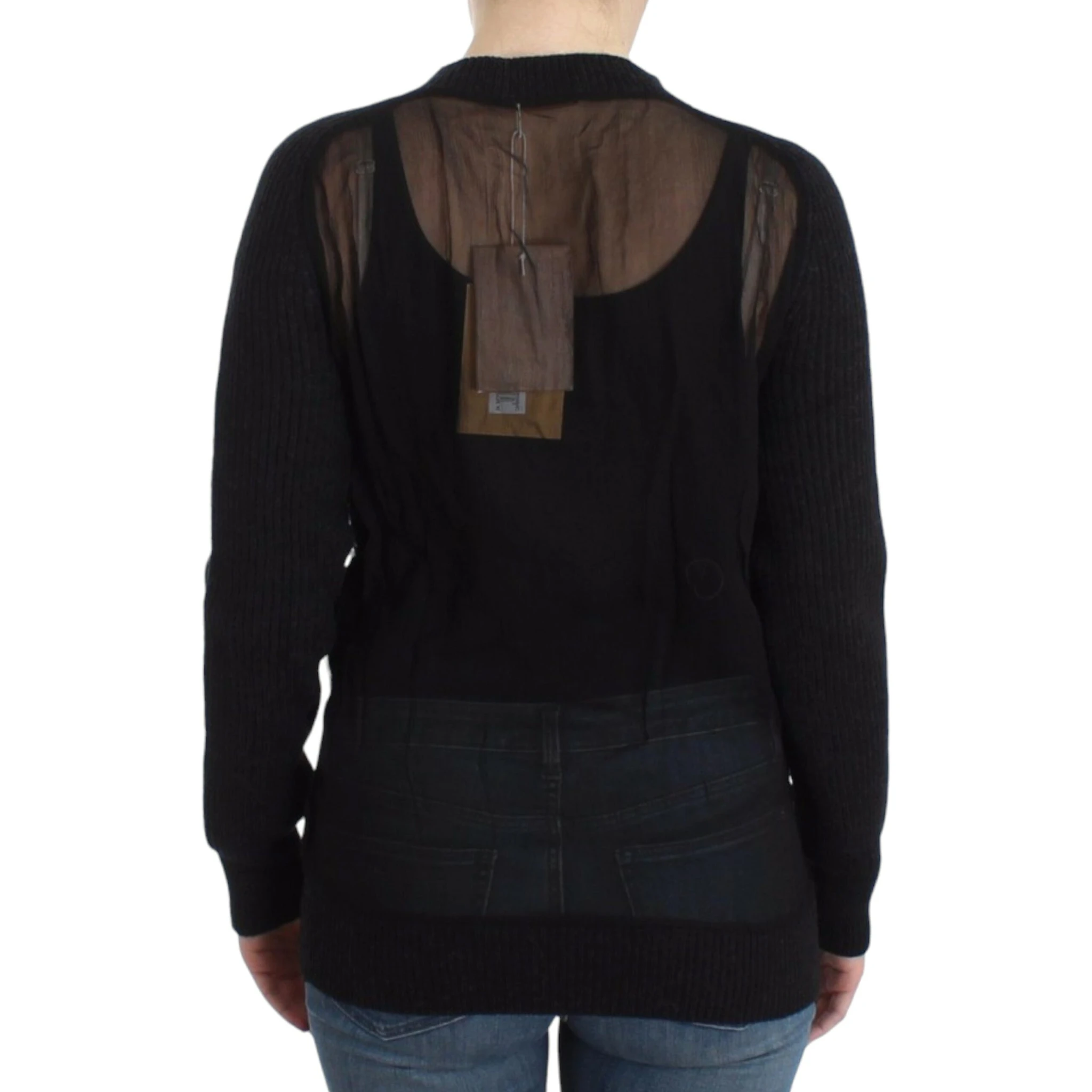 Black wool cardigan