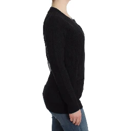 Black wool cardigan