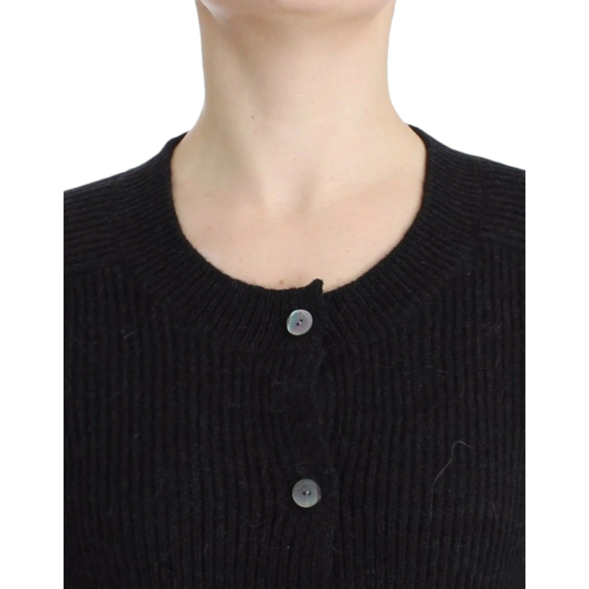 Black wool cardigan