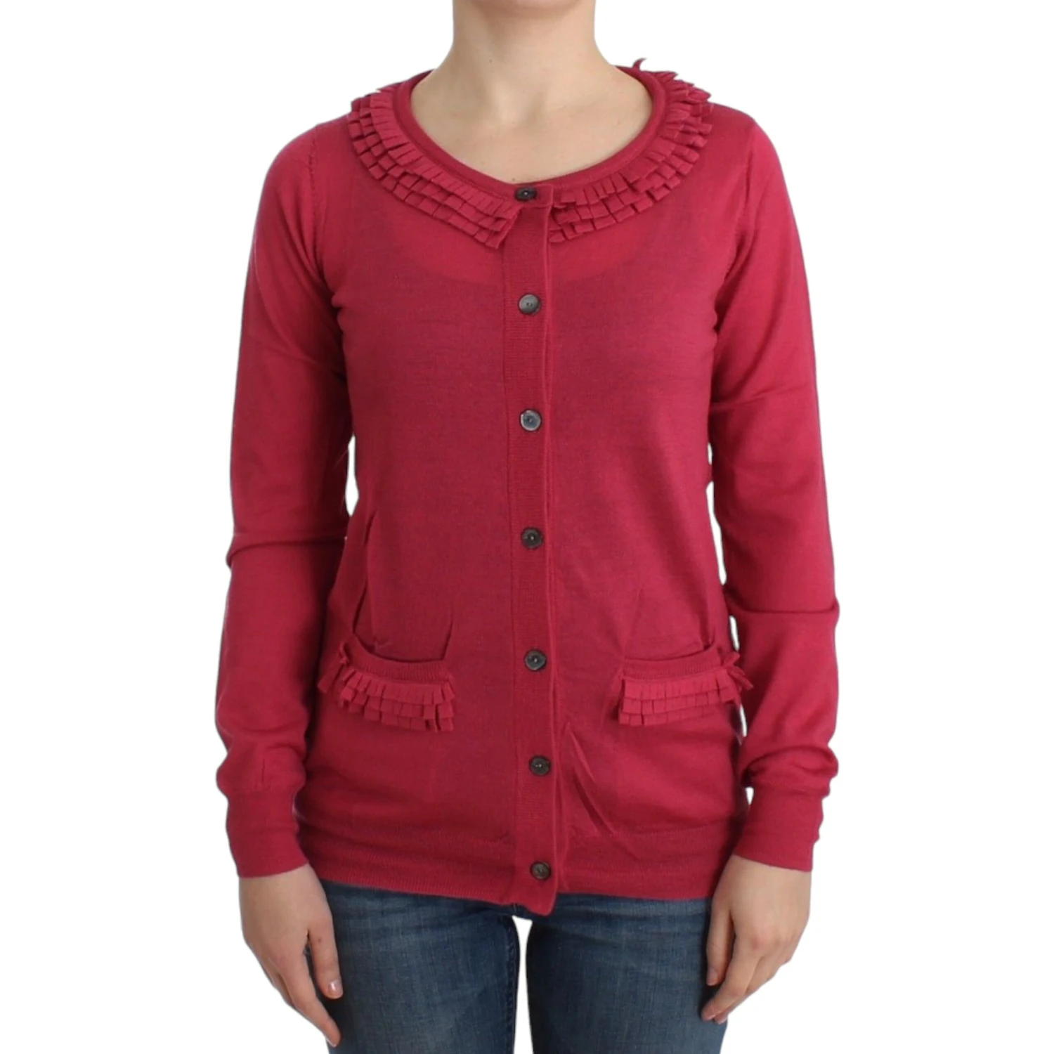 Pink wool cardigan