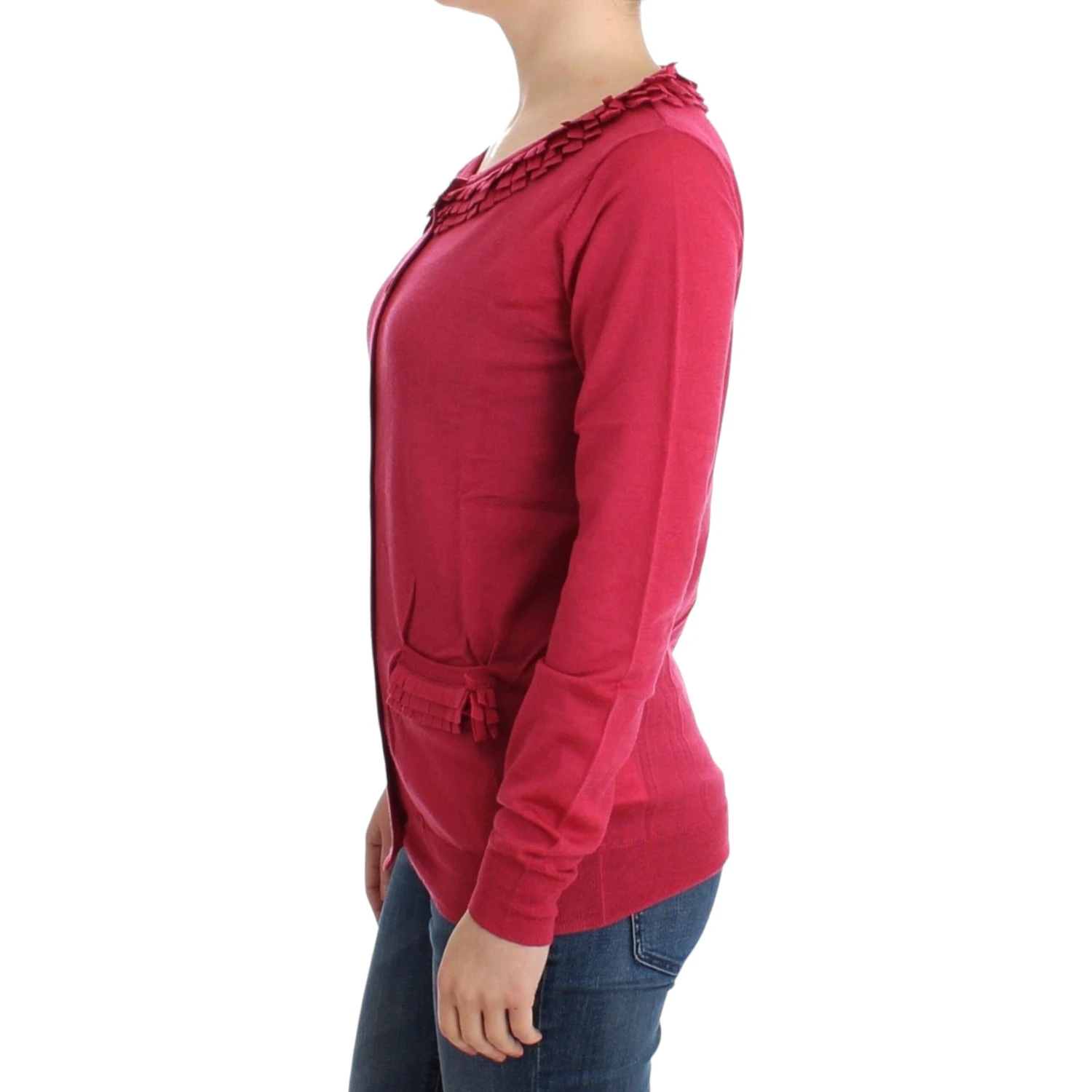 Pink wool cardigan
