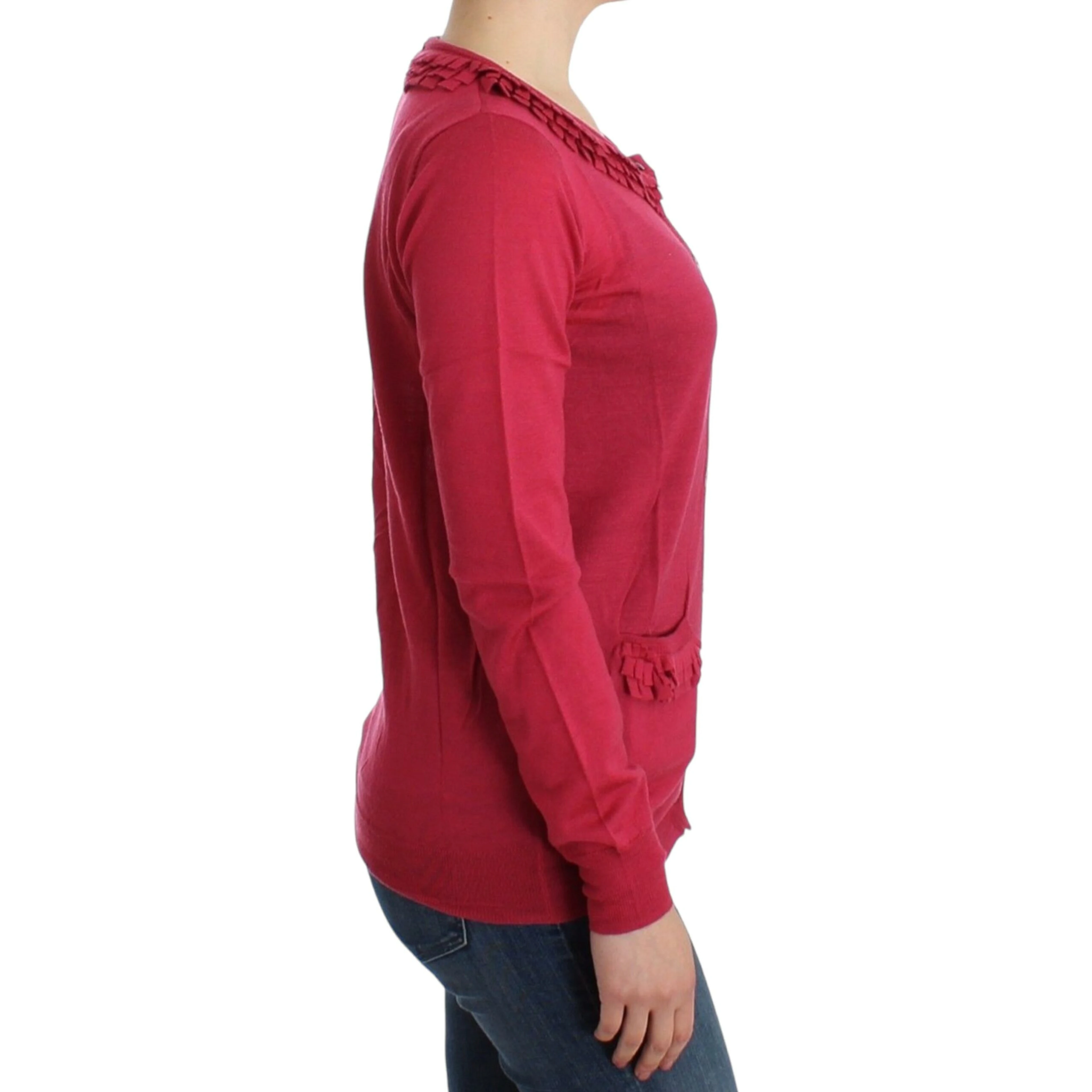 Pink wool cardigan