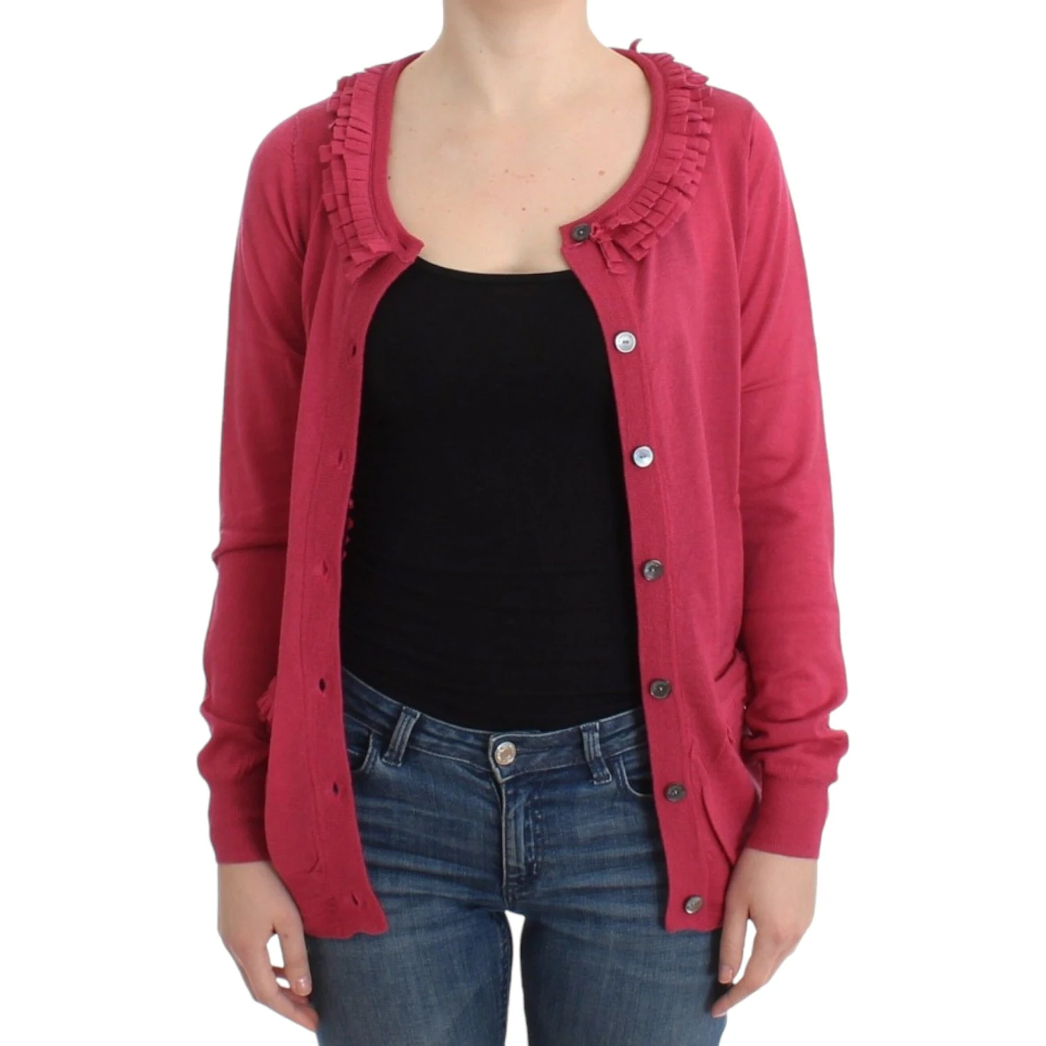 Pink wool cardigan