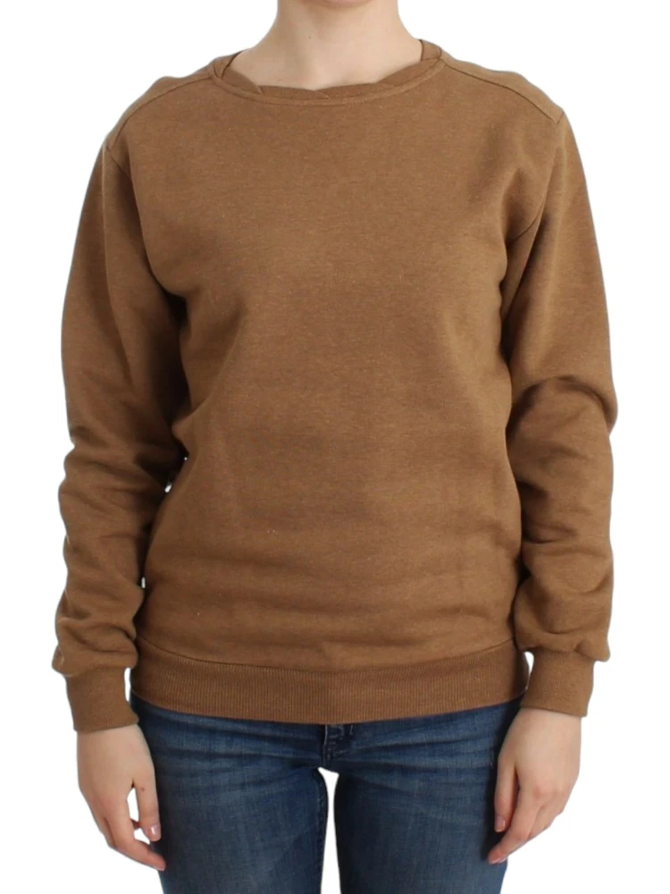Brown Crewneck Cotton Sweater