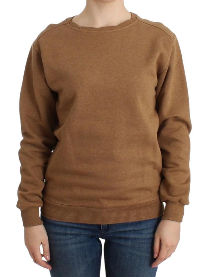 Brown Crewneck Cotton Sweater