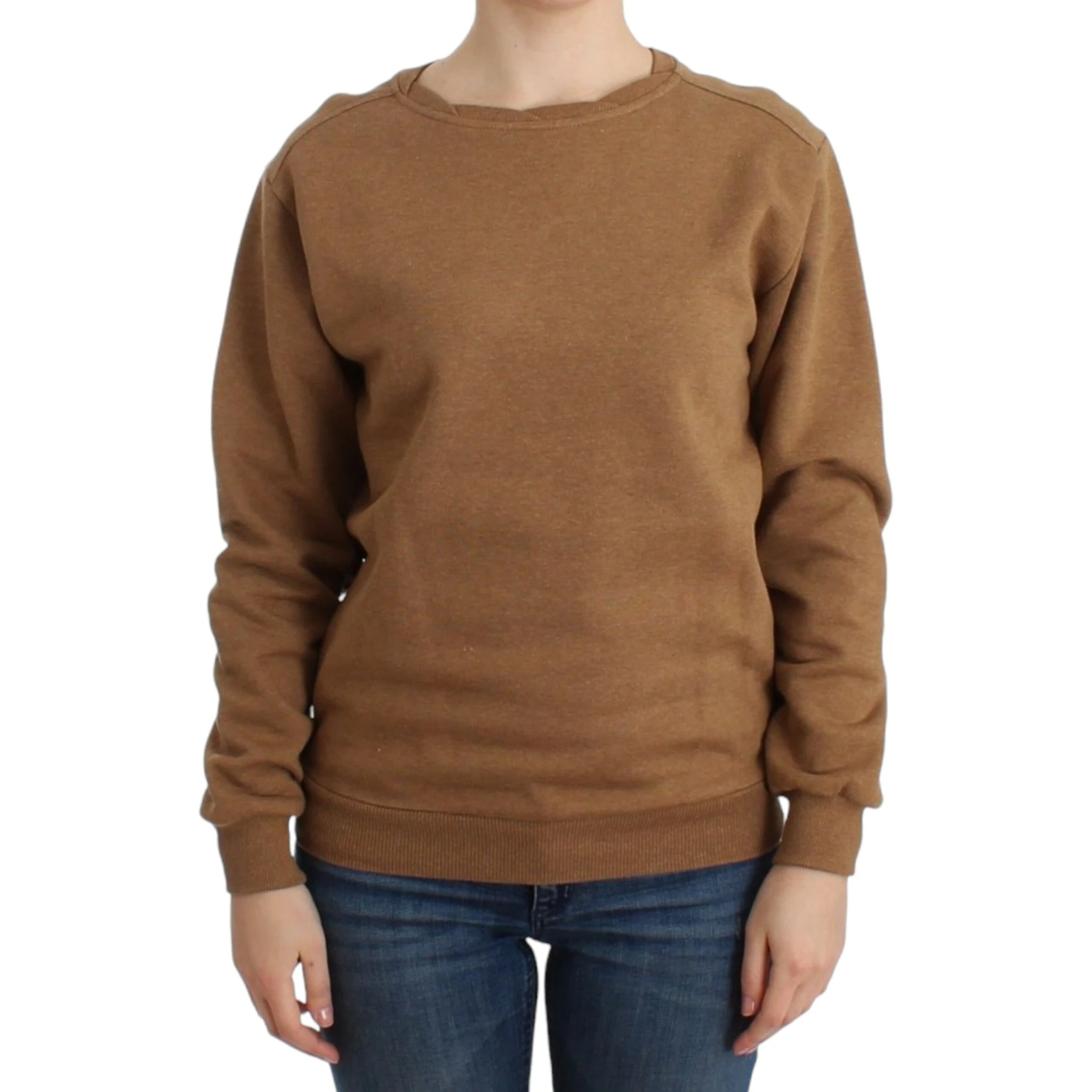 Brown Crewneck Cotton Sweater