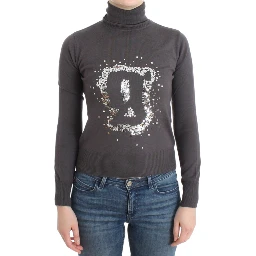 Brown turtleneck cotton sweater