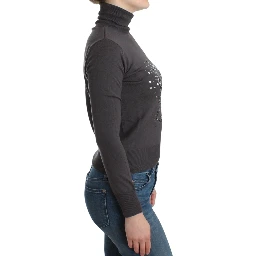 Brown turtleneck cotton sweater