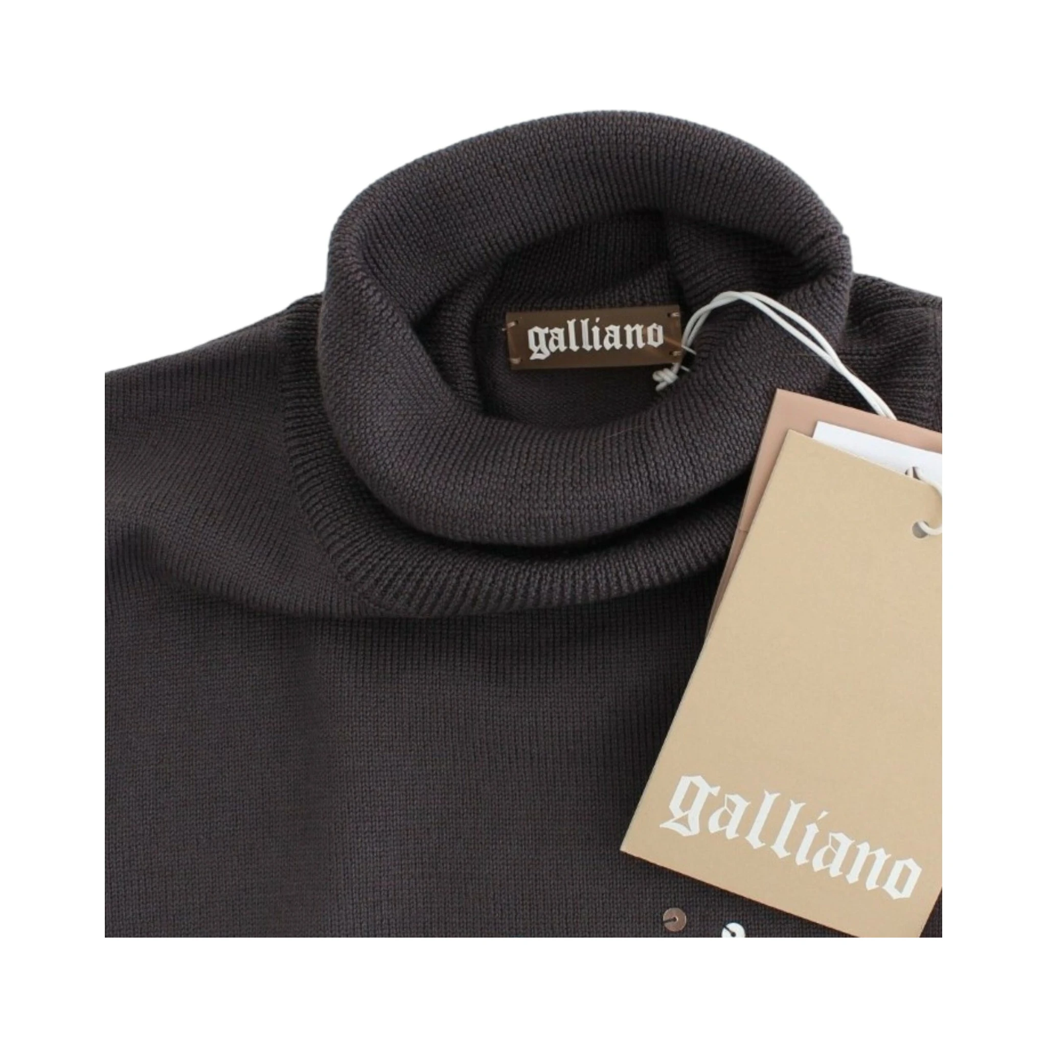 Brown turtleneck cotton sweater