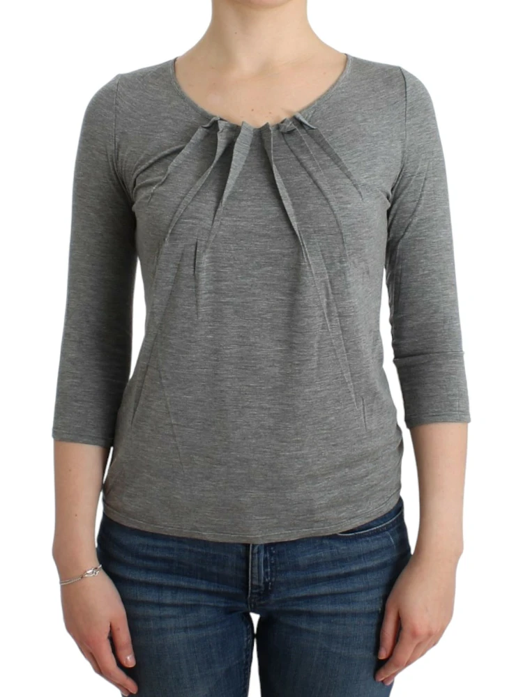 Gray 3/4 sleeves jumper top
