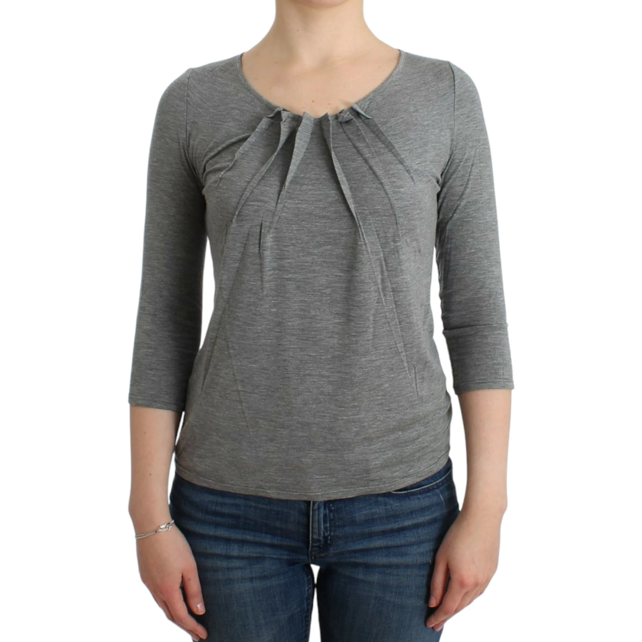 Gray 3/4 sleeves jumper top