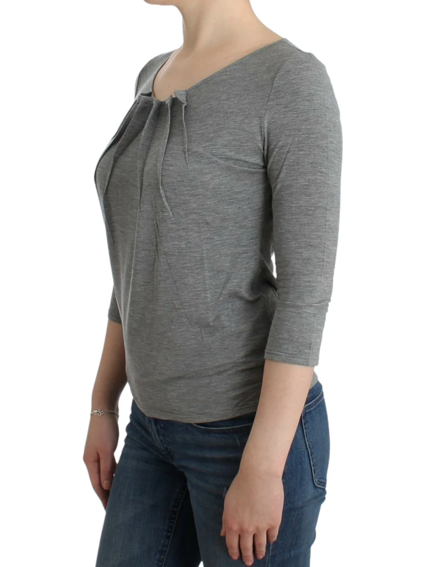 Gray 3/4 sleeves jumper top