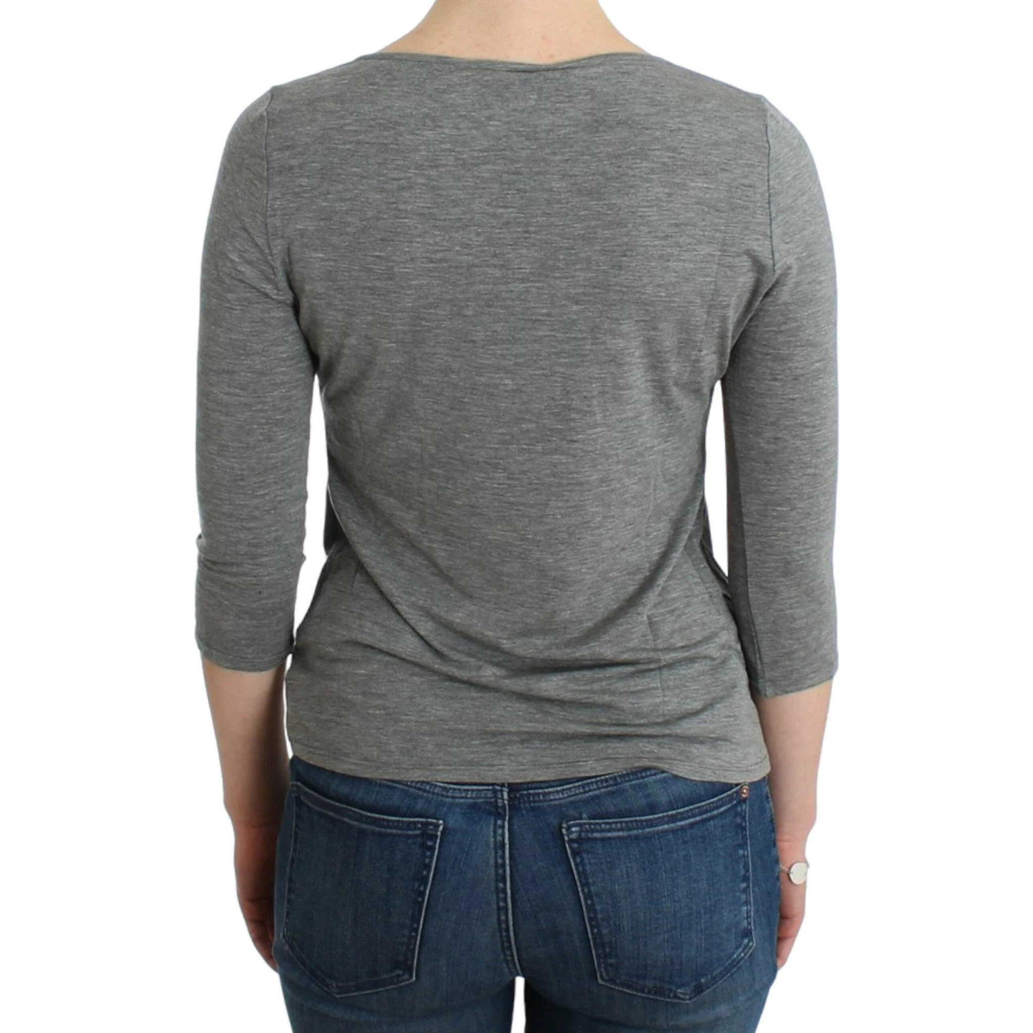 Gray 3/4 sleeves jumper top