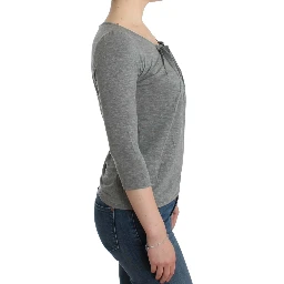 Gray 3/4 sleeves jumper top