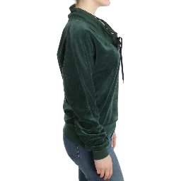 Green velvet cotton sweater