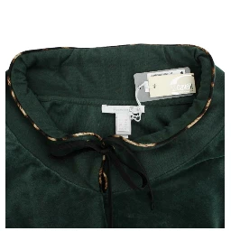 Green velvet cotton sweater