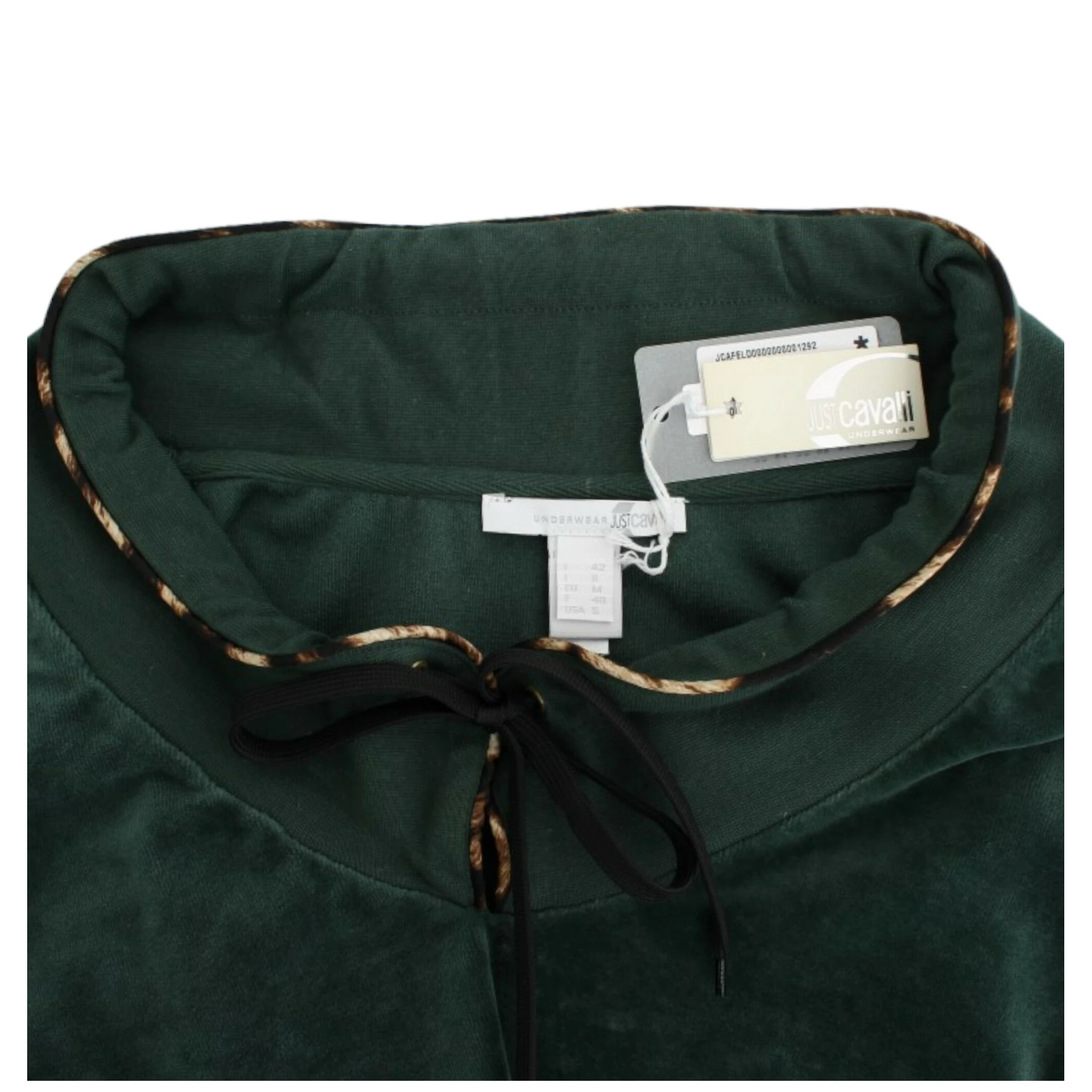 Green velvet cotton sweater