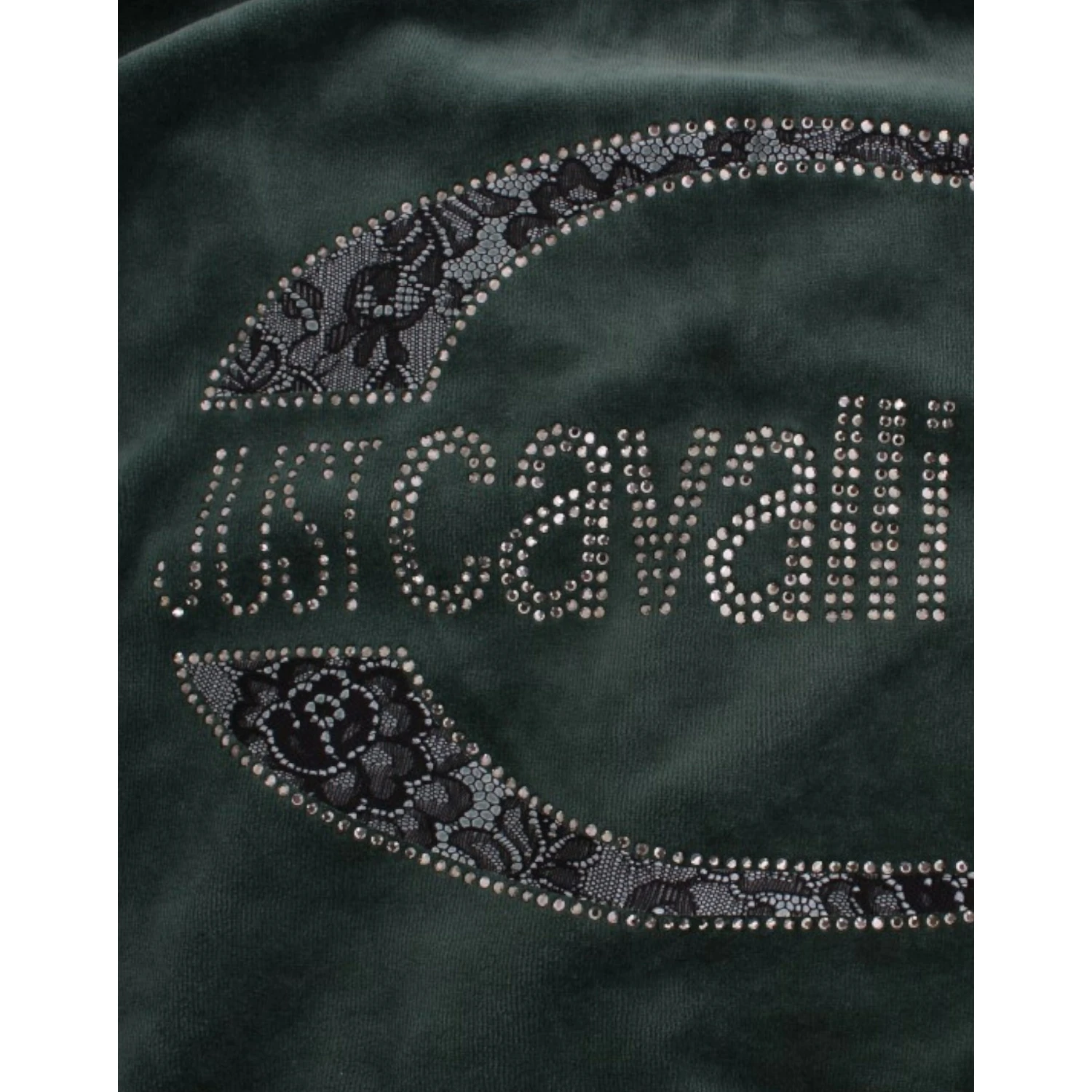 Green velvet cotton sweater