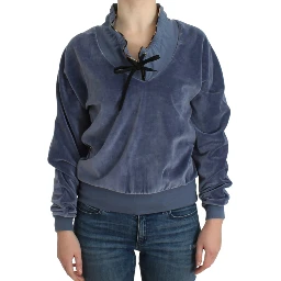 Blue velvet cotton sweater
