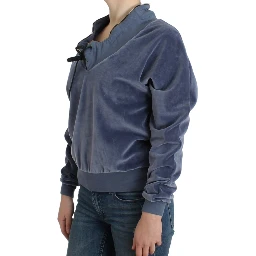 Blue velvet cotton sweater