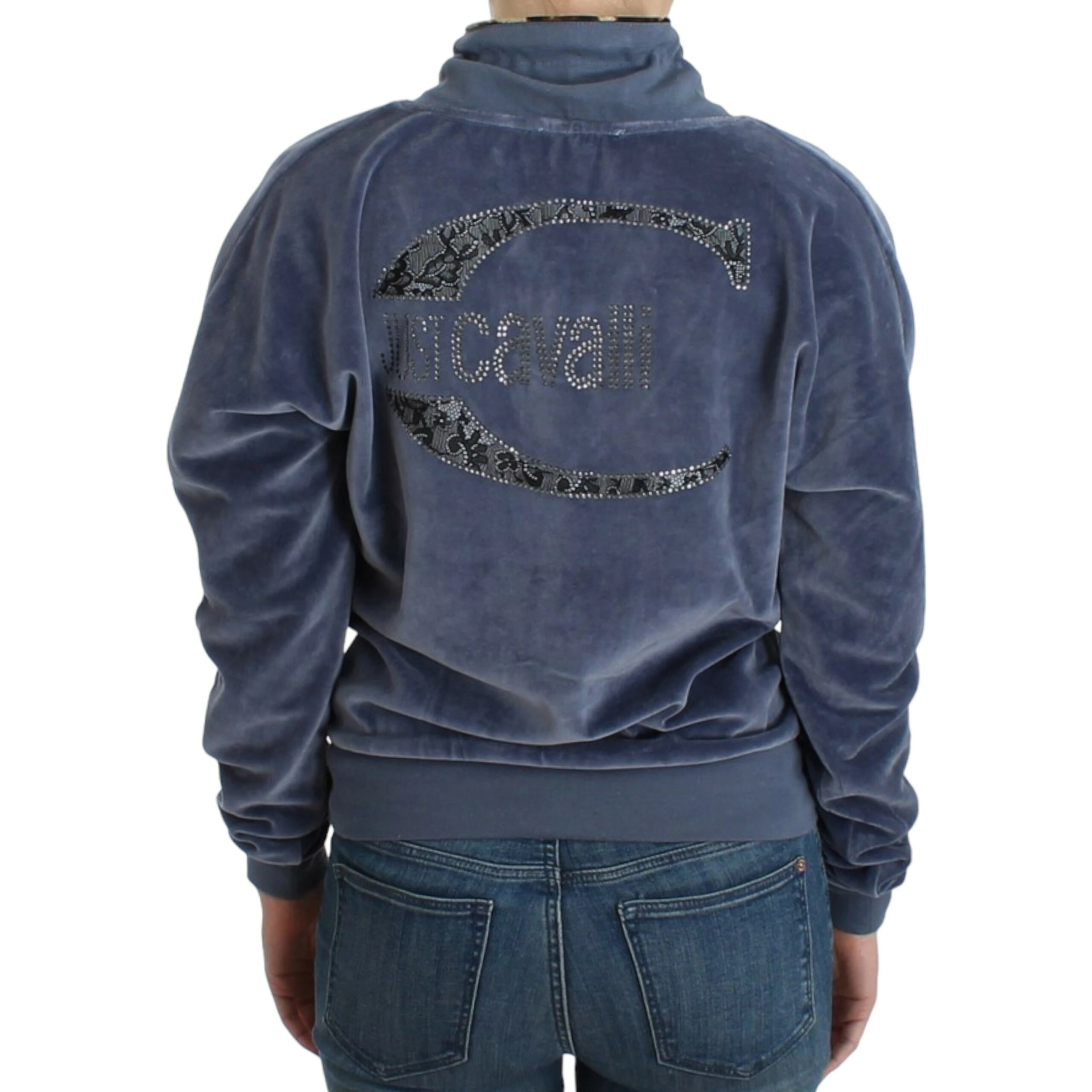 Blue velvet cotton sweater